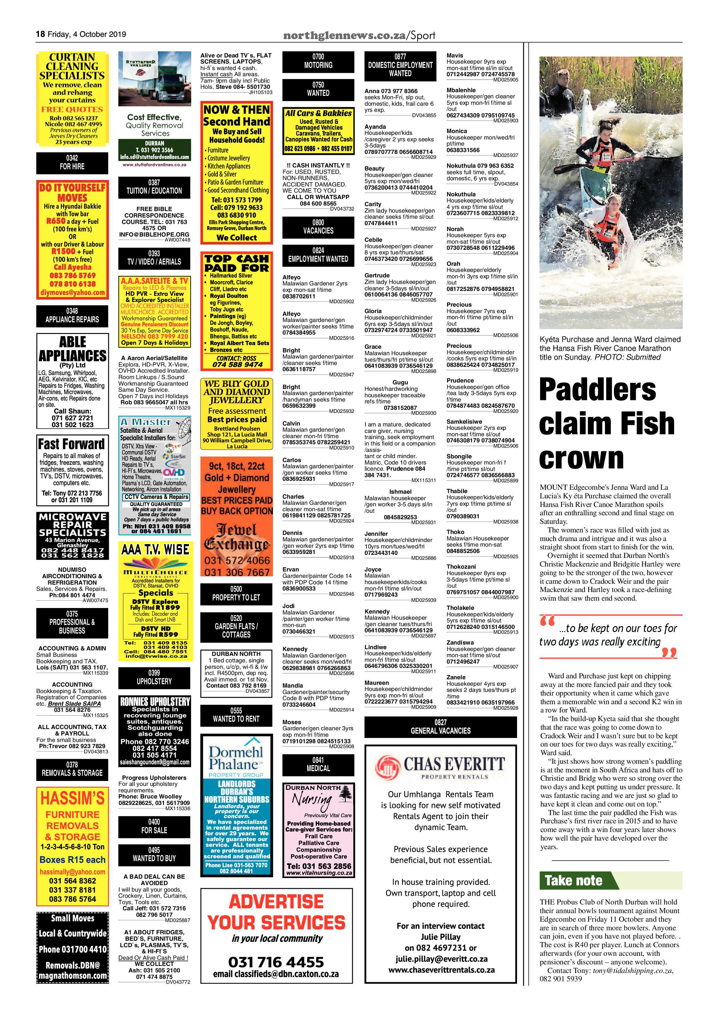 Northglen News 4 October 2019 page 18
