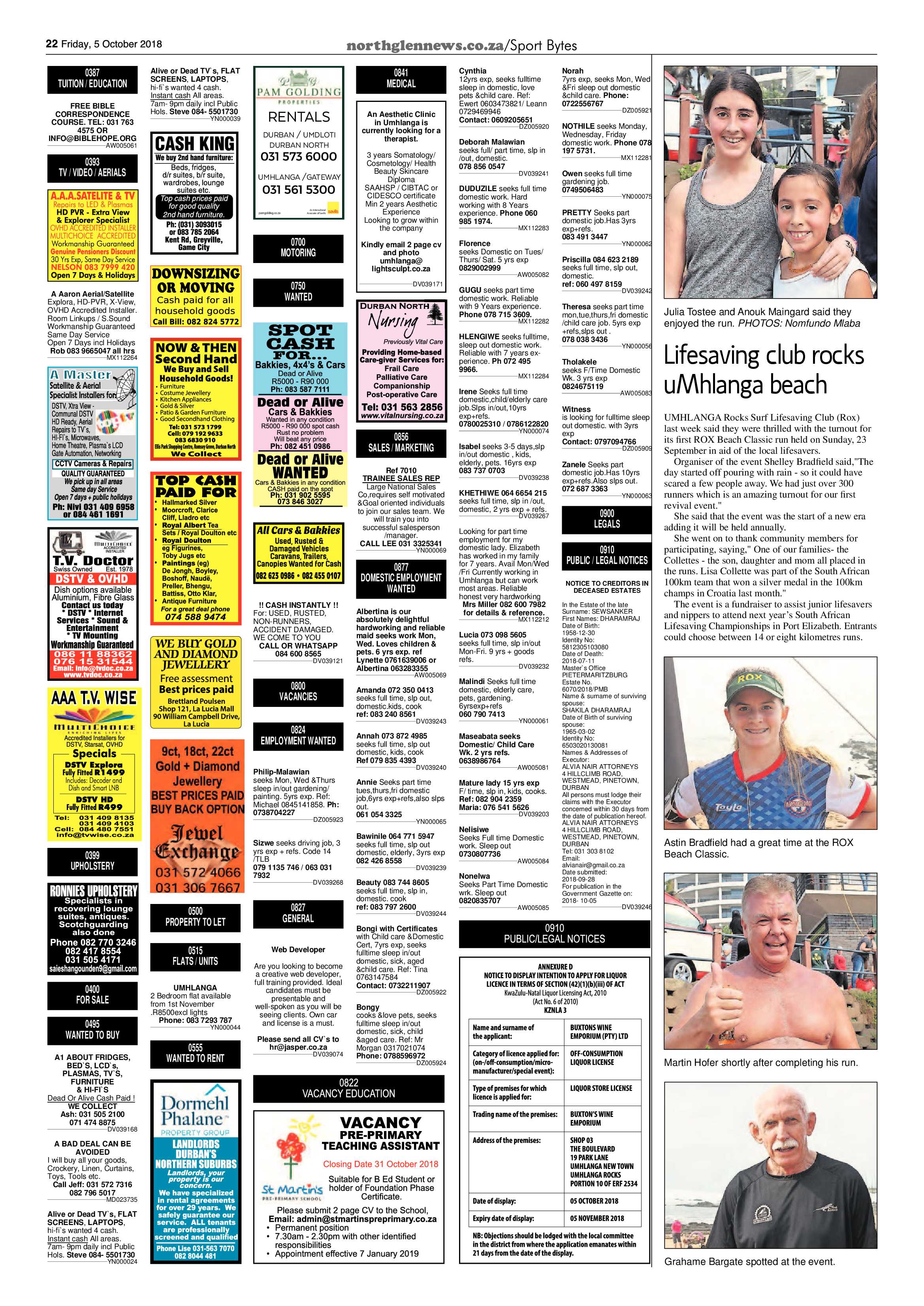 Northglen News 5 October 2018 page 22