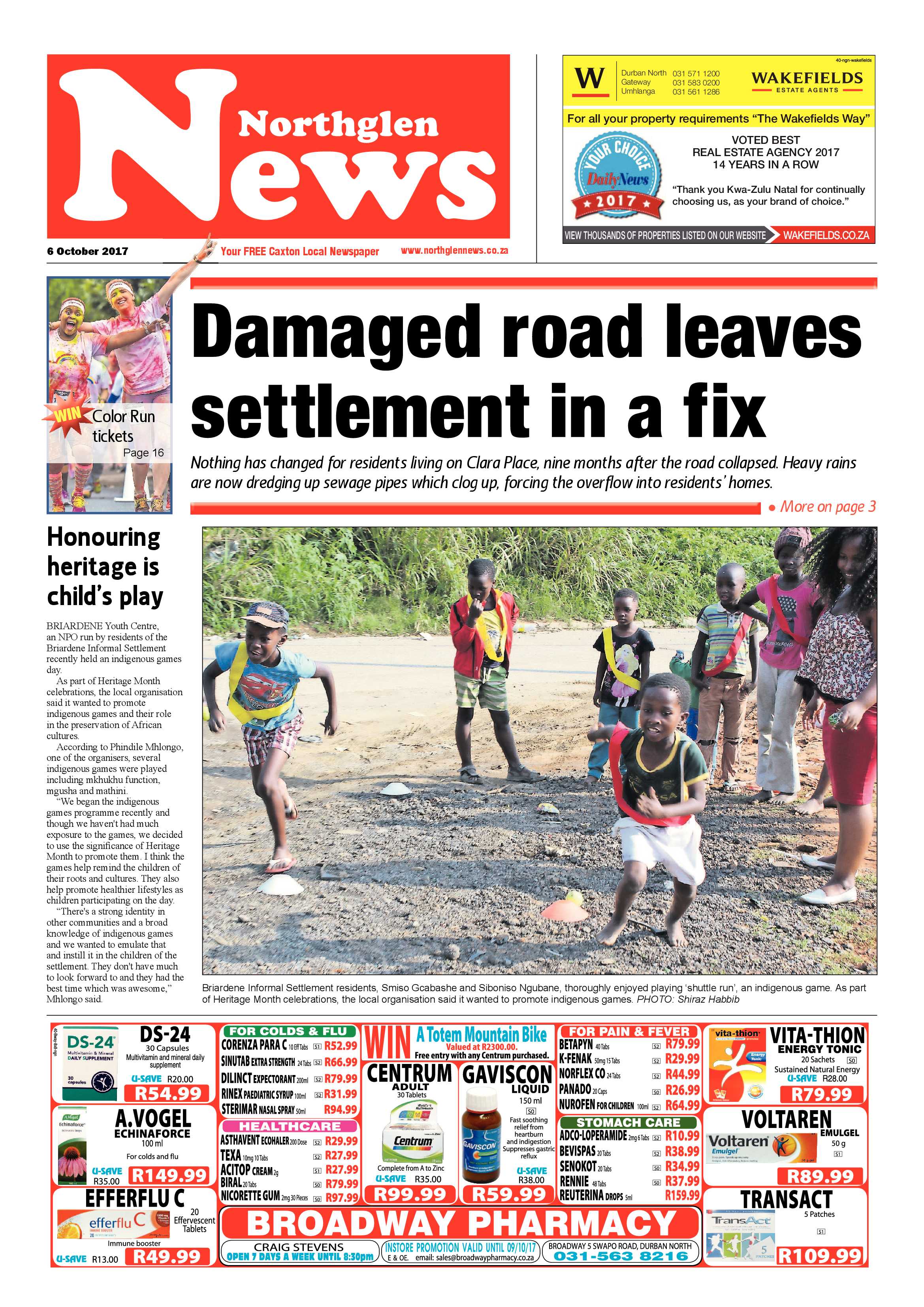 Northglen News 6 October 2017 page 1