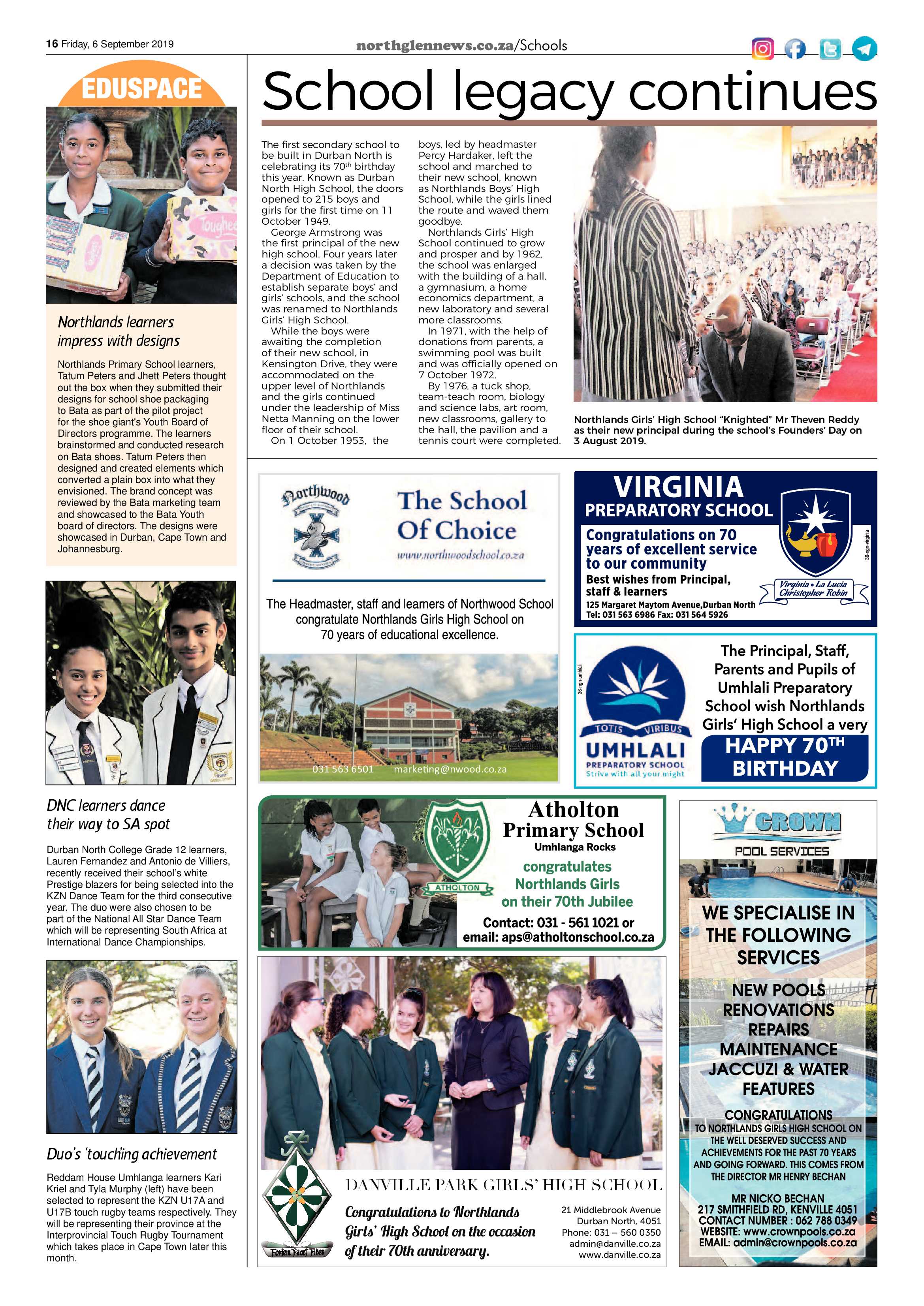 Northglen News 6 September 2019 page 16