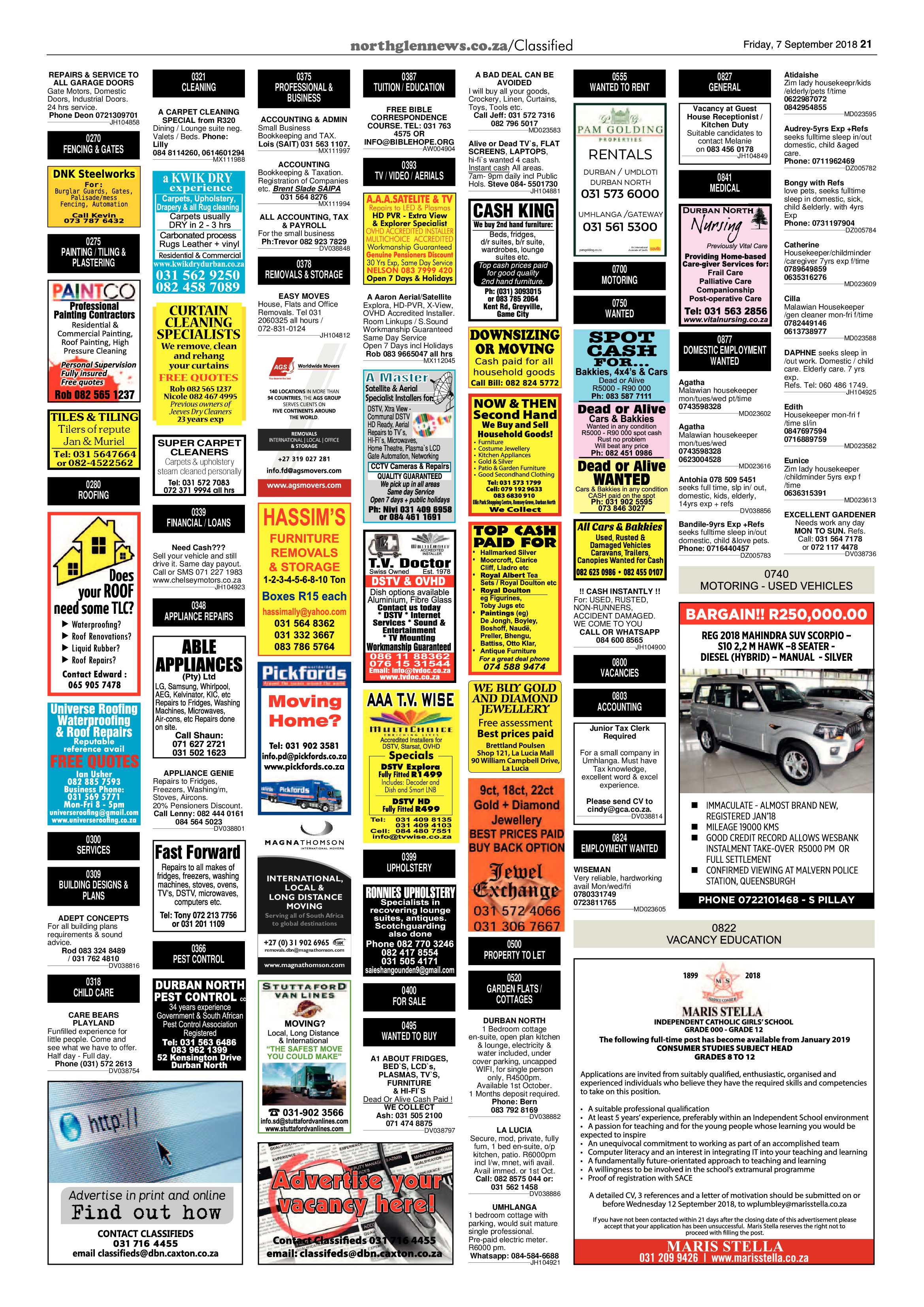 Northglen News 7 September 2018 page 21