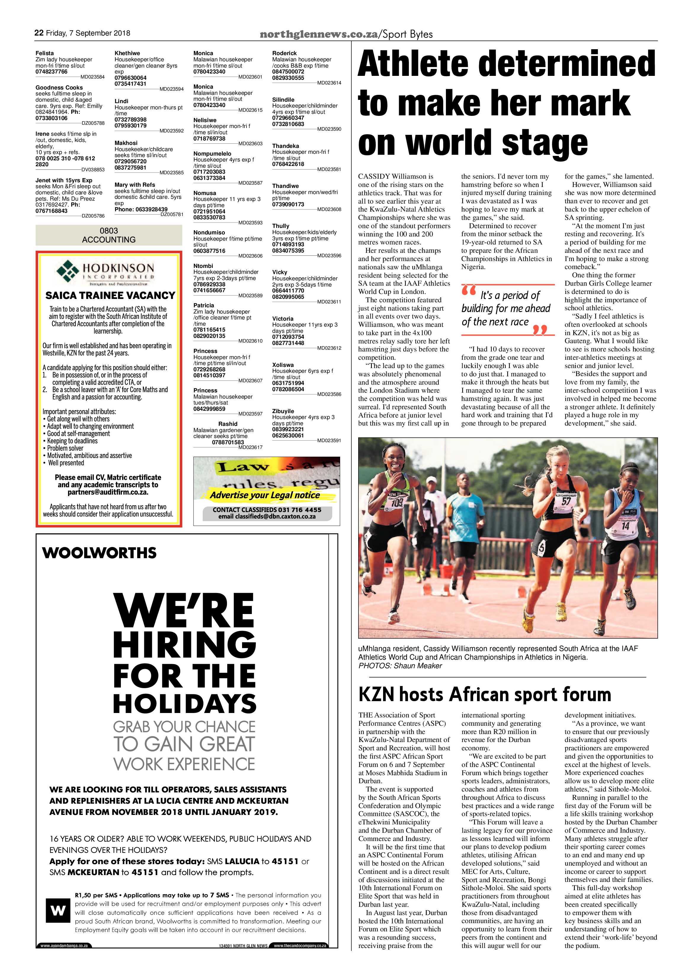 Northglen News 7 September 2018 page 22