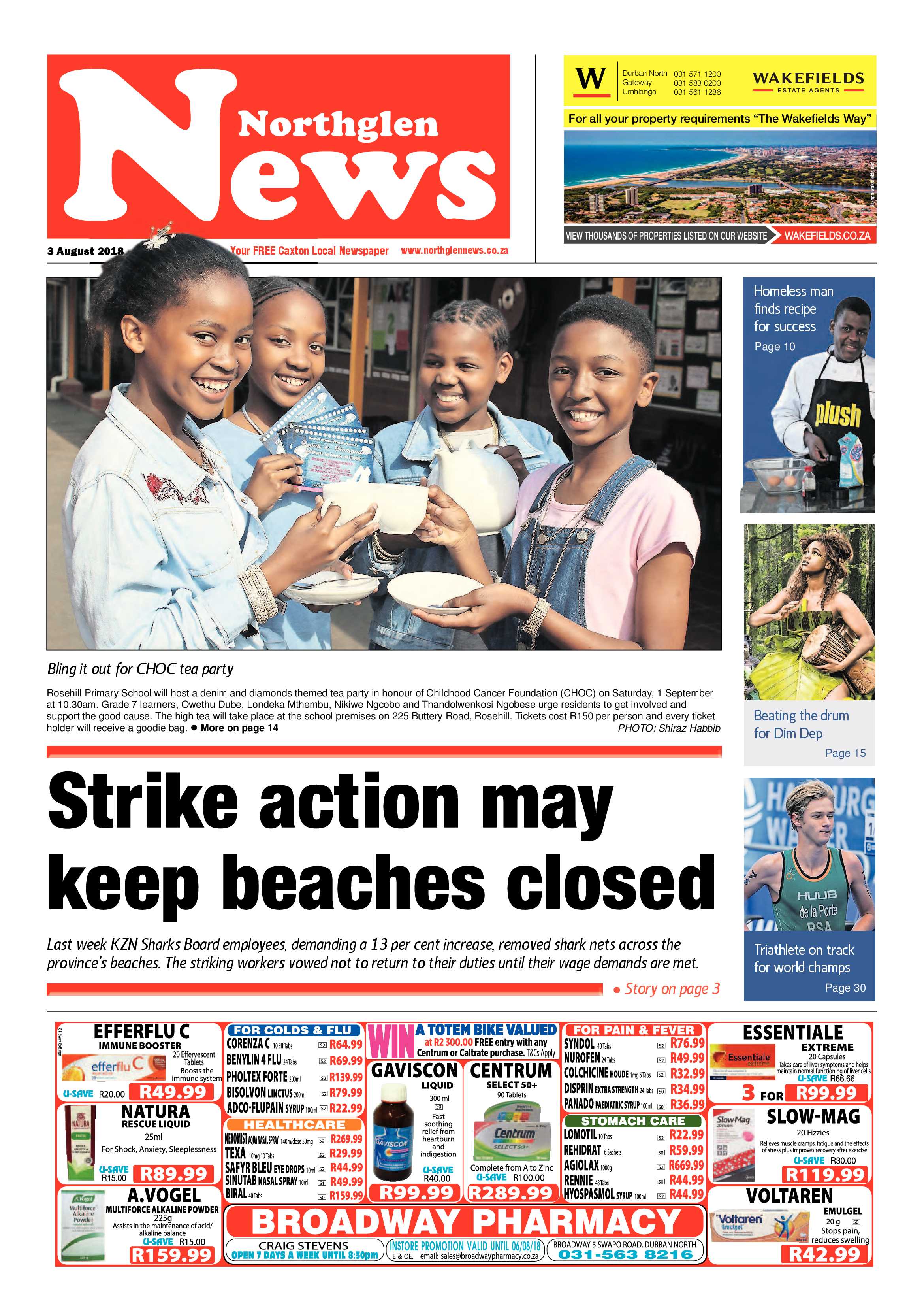Northglen News 3 August 2018 page 1