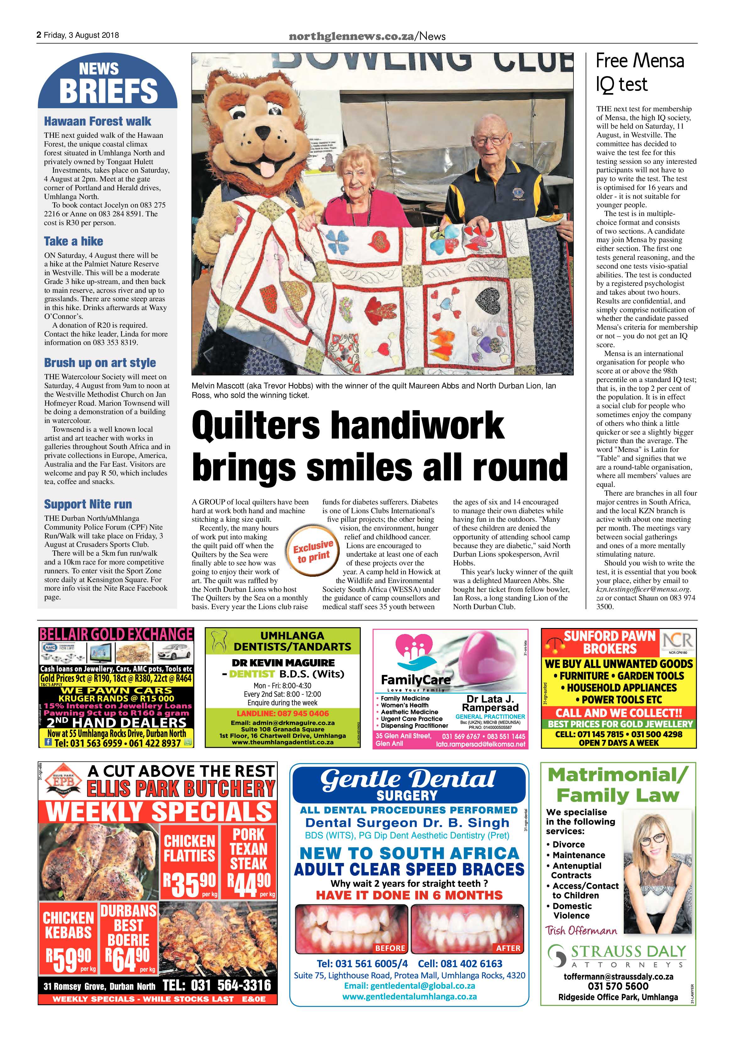 Northglen News 3 August 2018 page 2
