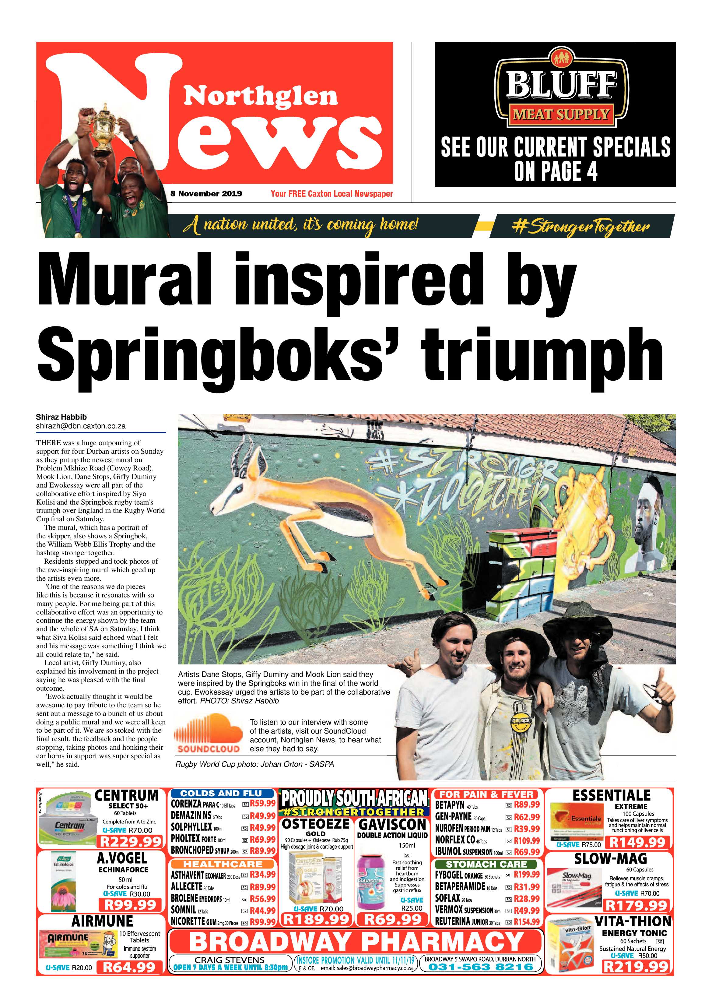 Northglen News 8 November 2019 page 1