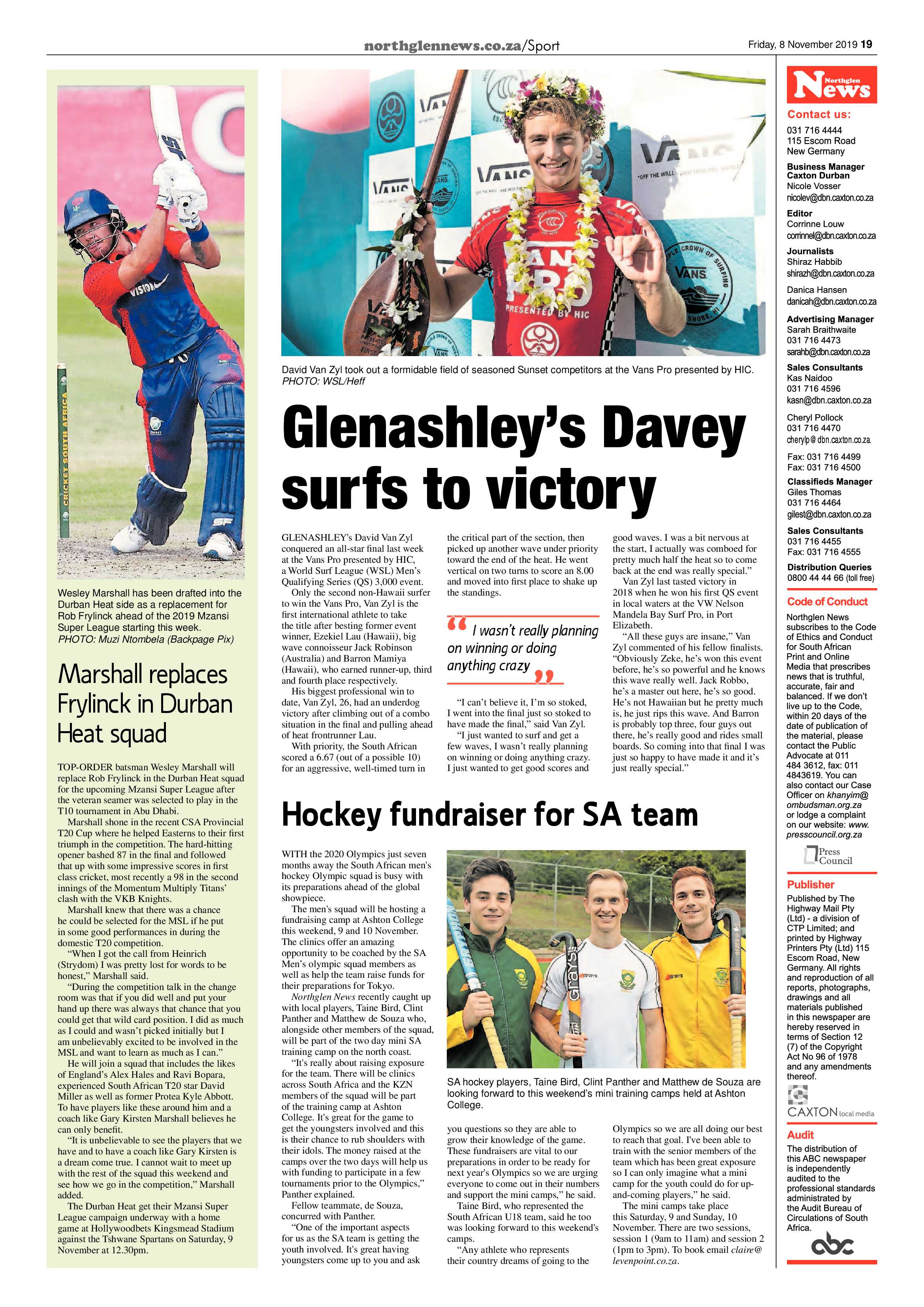 Northglen News 8 November 2019 page 19