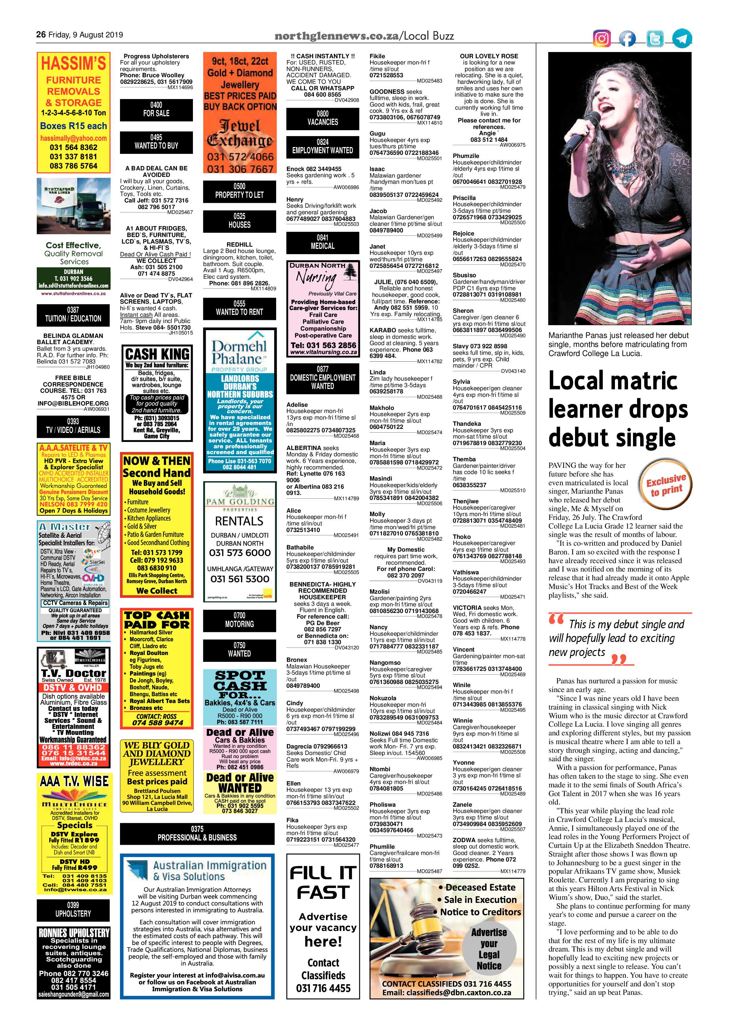 Northglen News 9 August 2019 page 26