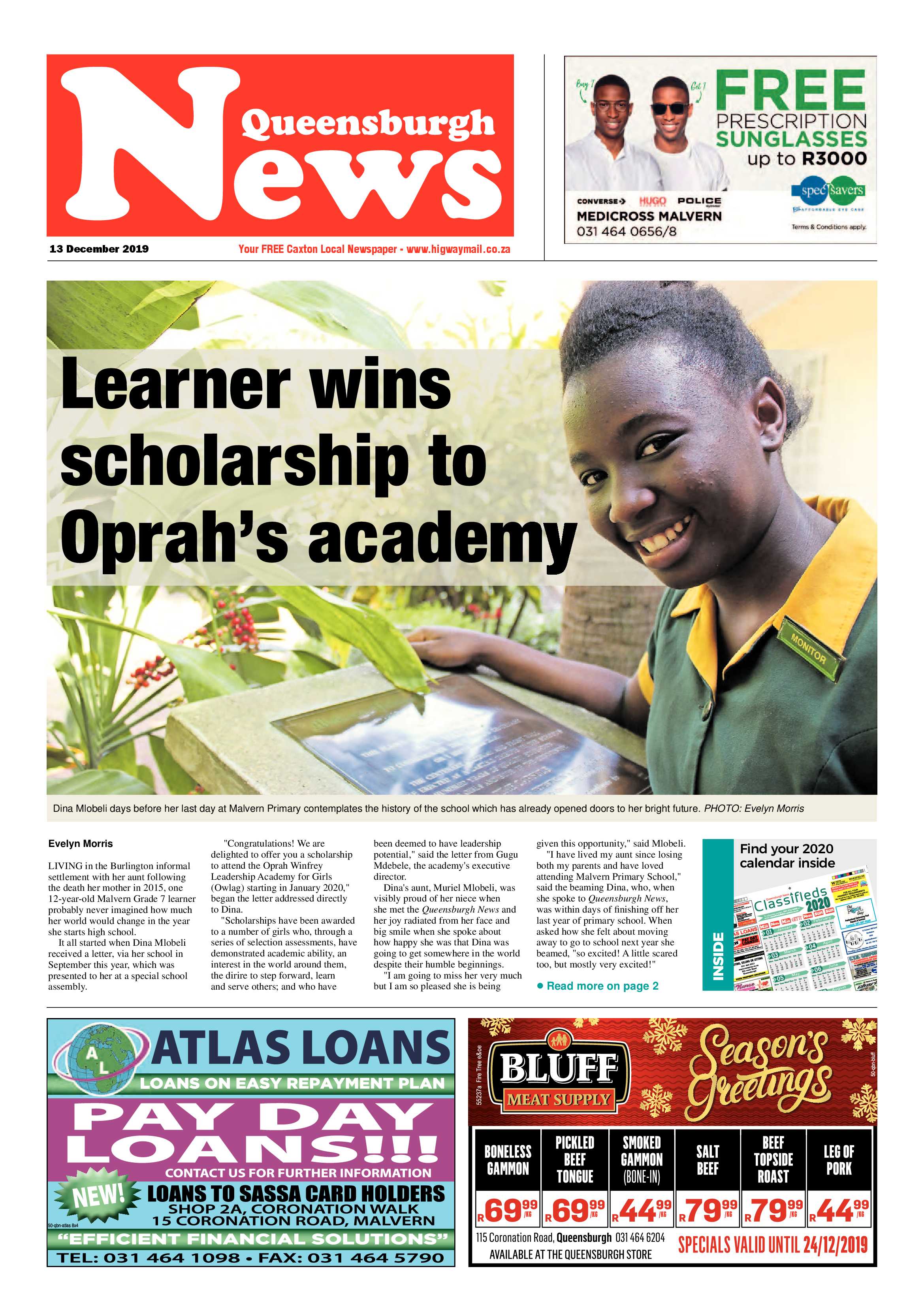 Queensburgh News 13 December 2019 page 1