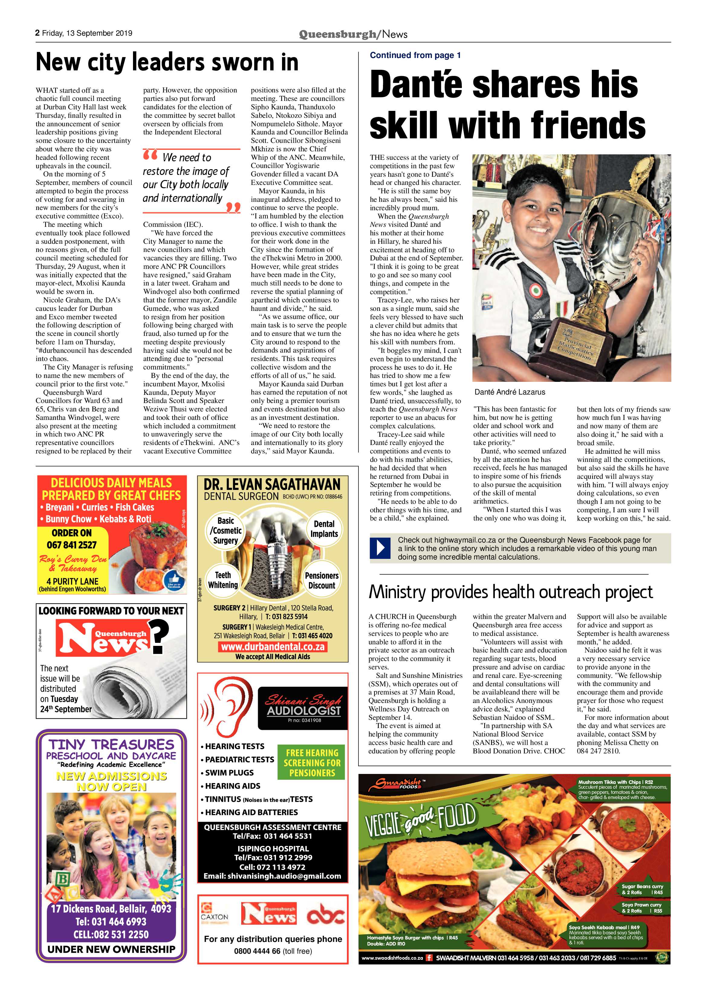 Queensburgh News 13 September 2019 page 2