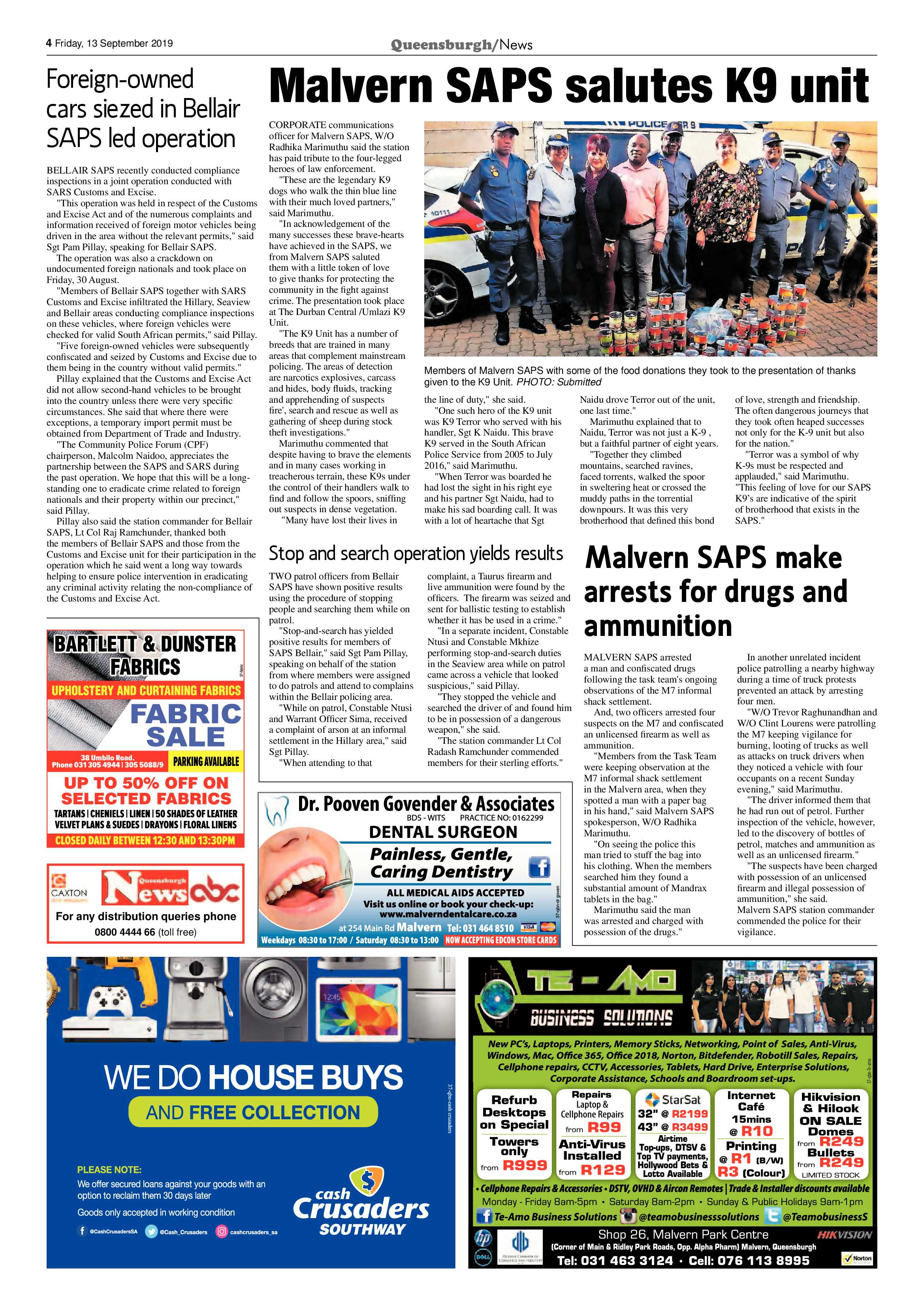 Queensburgh News 13 September 2019 page 4