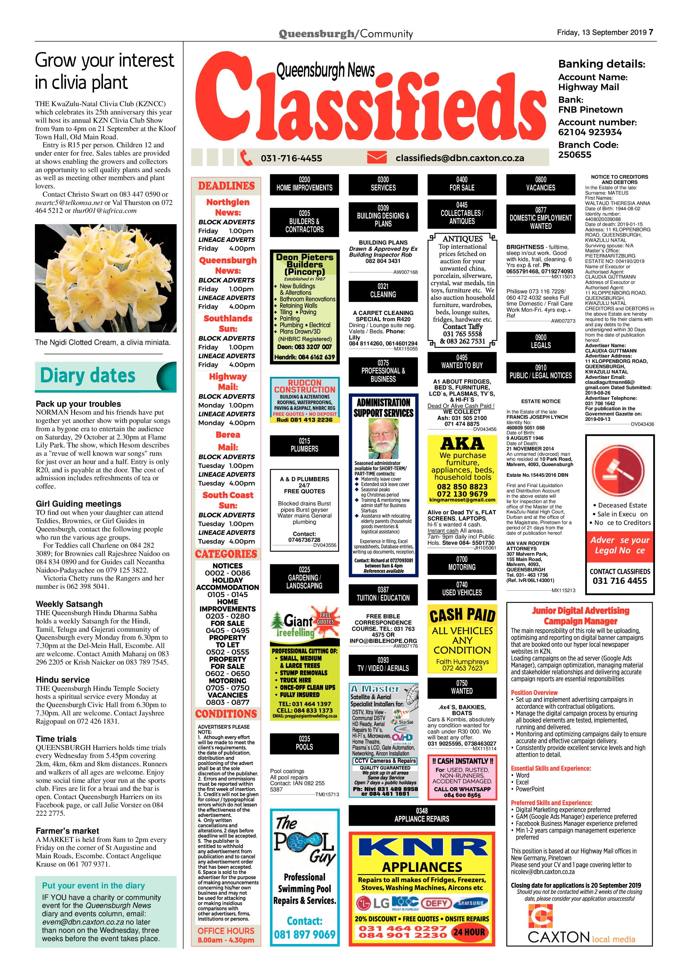 Queensburgh News 13 September 2019 page 7