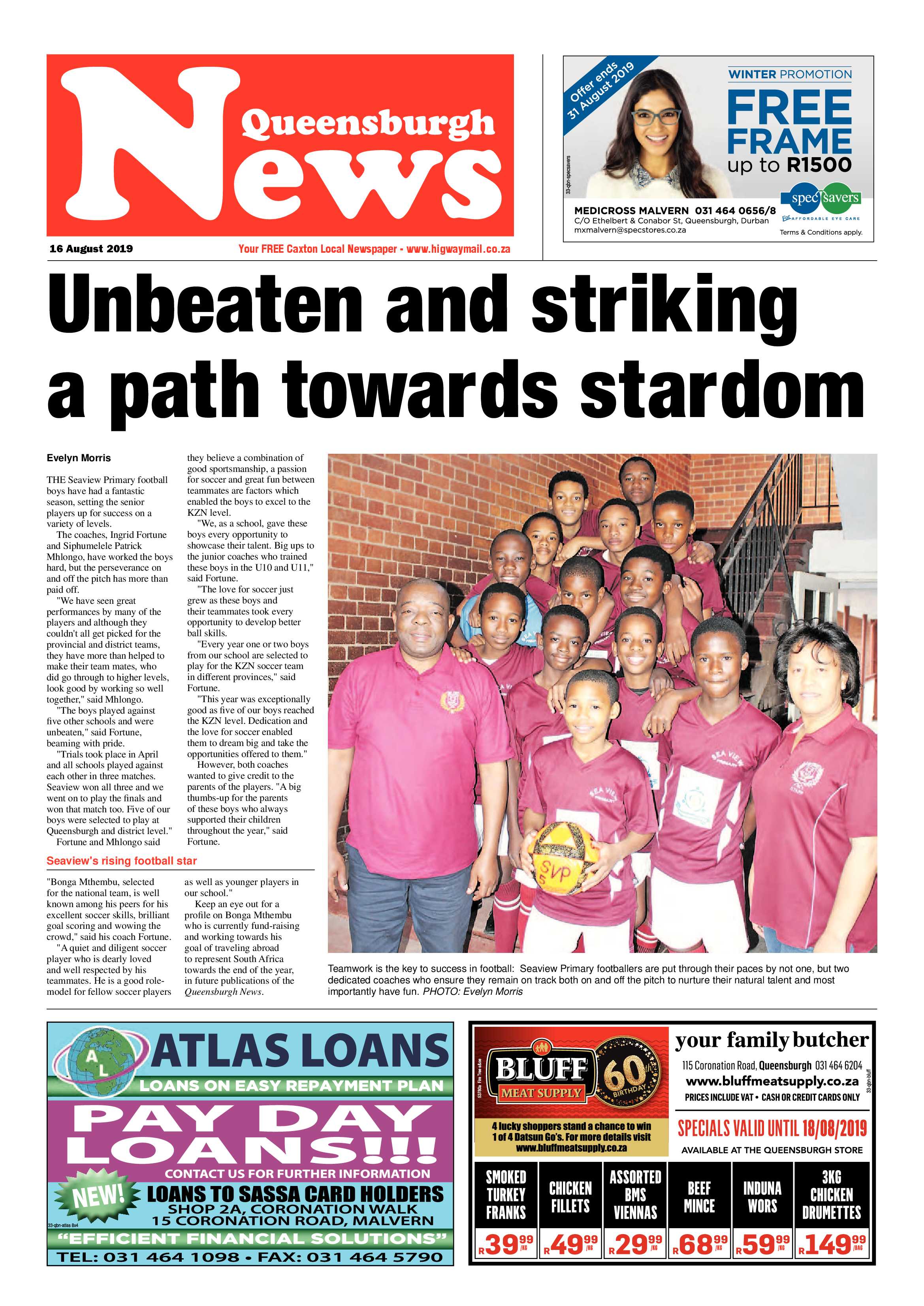 Queensburgh News 16 August 2019 page 1