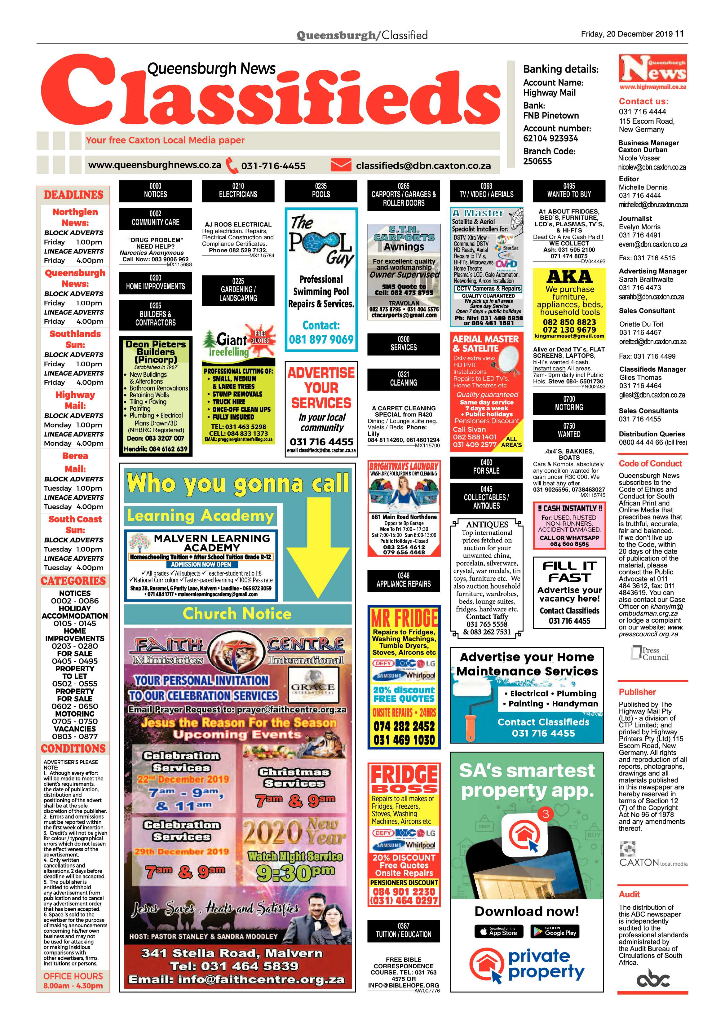 Queensburgh News 20 December 2019 page 11