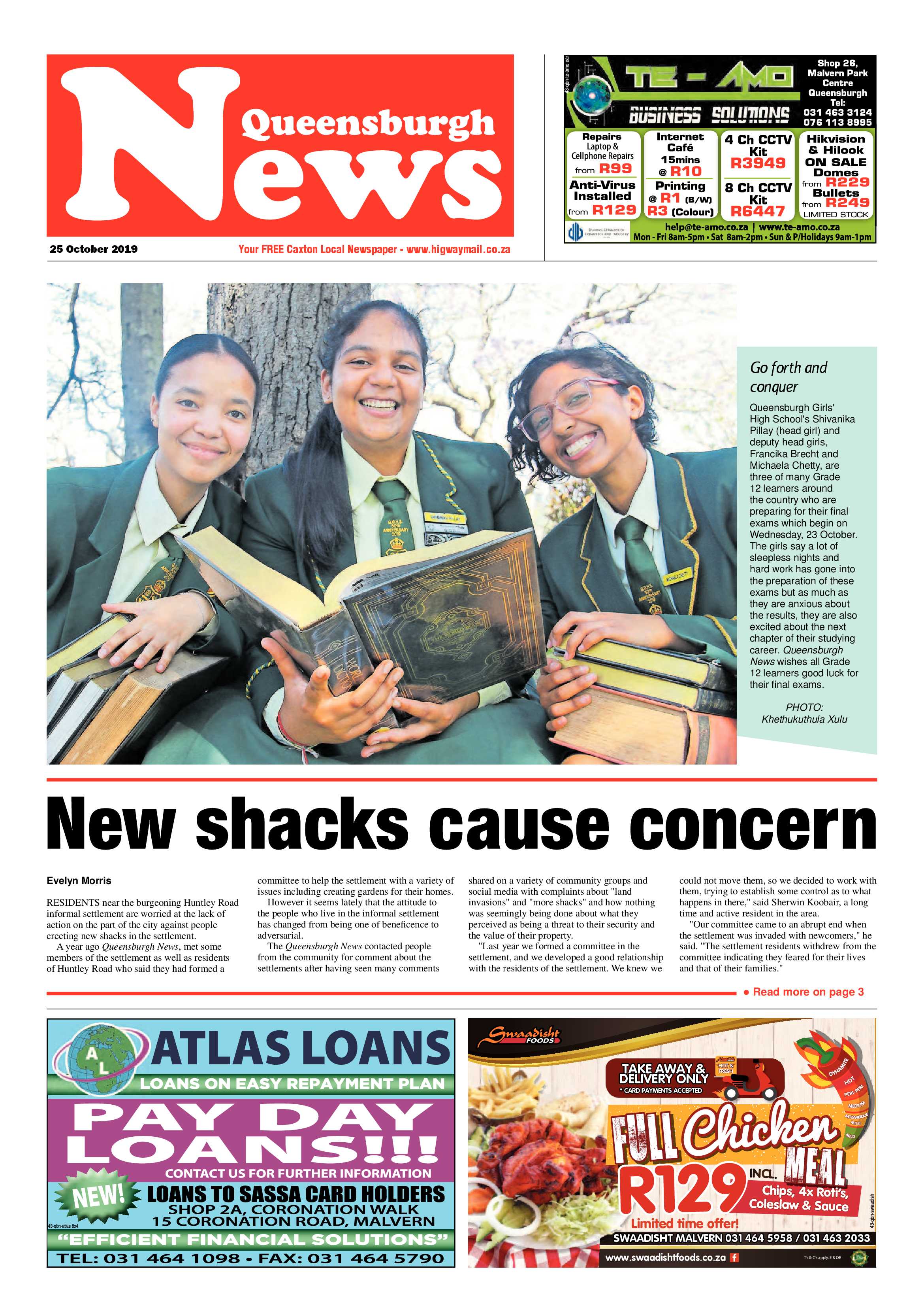 Queensburgh News 25 October 2019 page 1