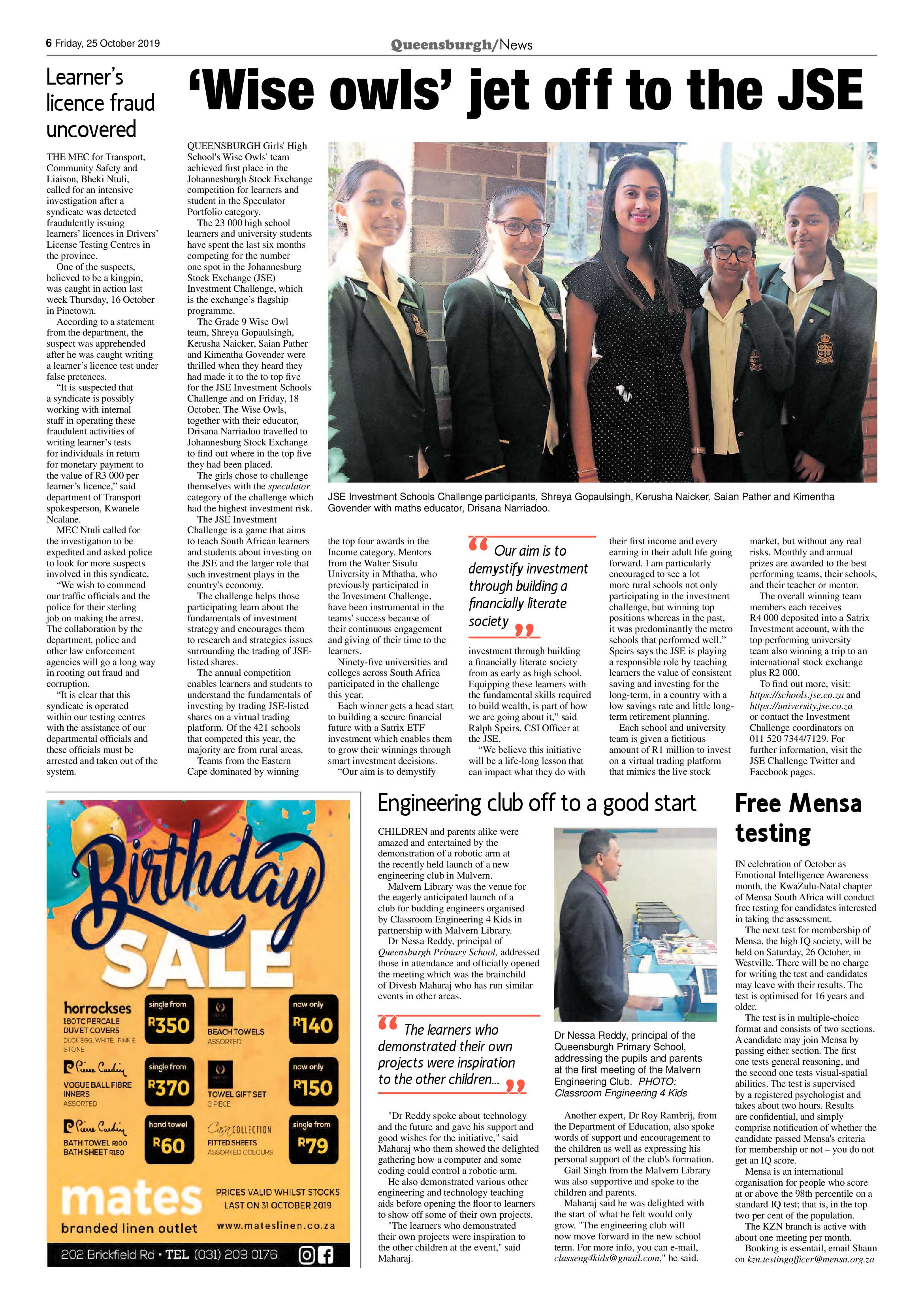 Queensburgh News 25 October 2019 page 6