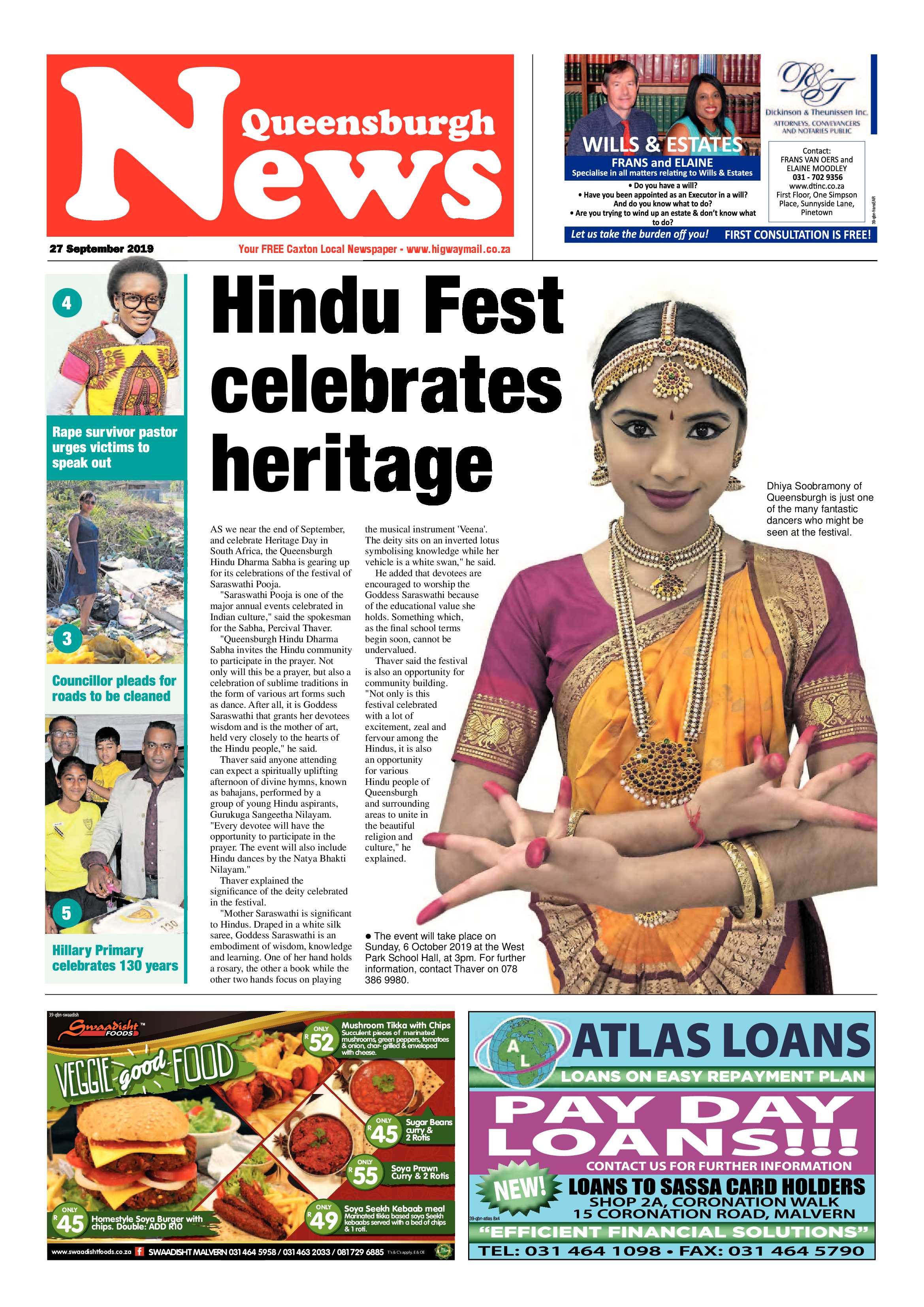 Queensburgh News 27 September 2019 page 1