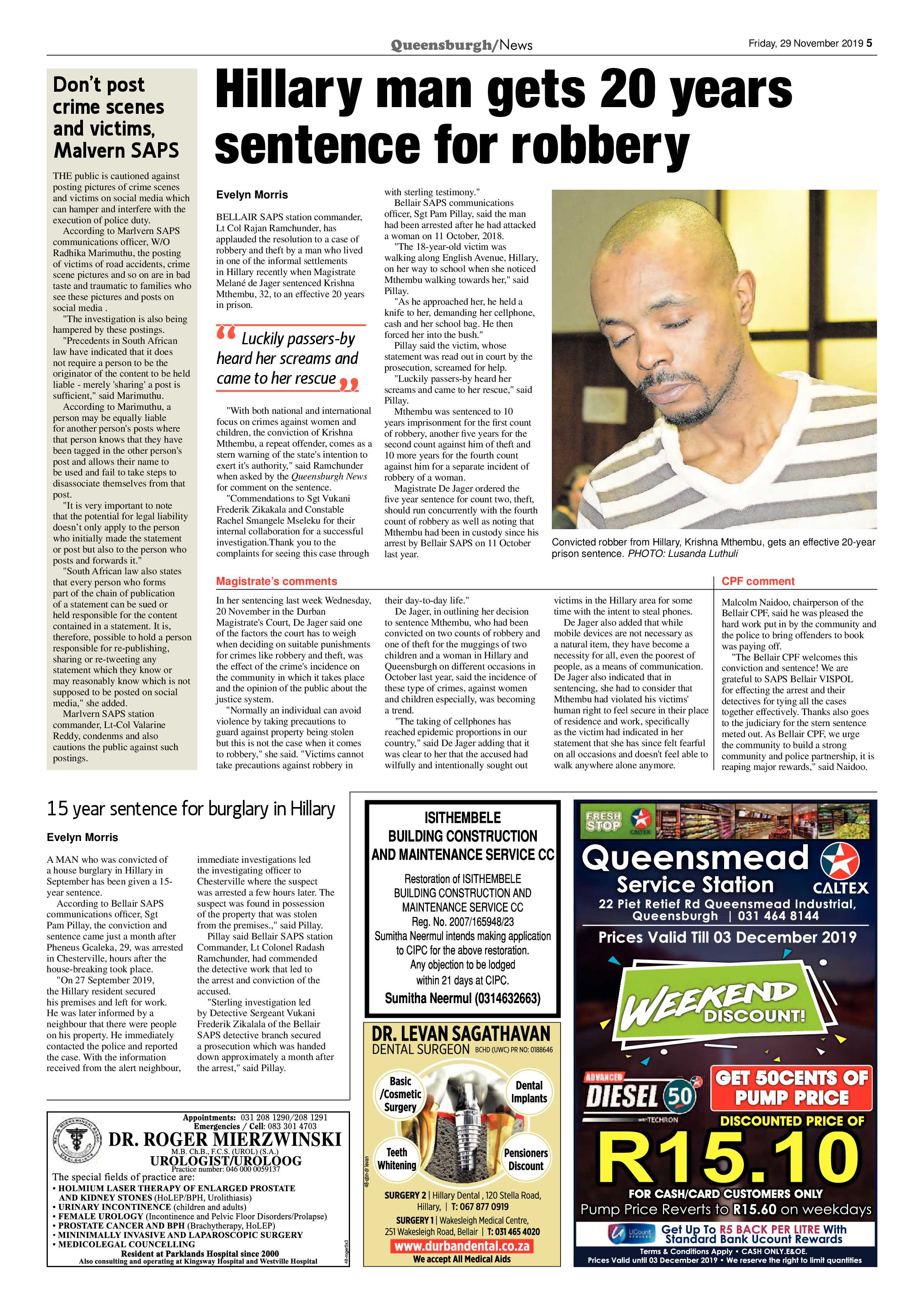 Queensburgh News 29 November 2019 page 5