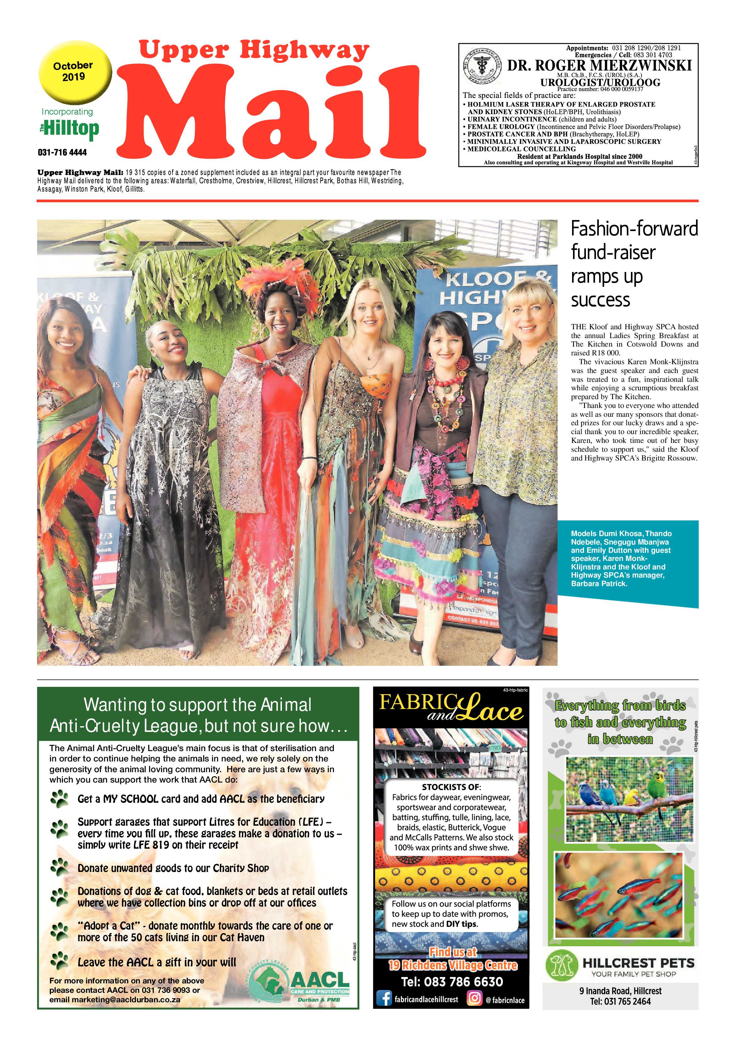 Upper Highway Mail 25 October 2019 page 1
