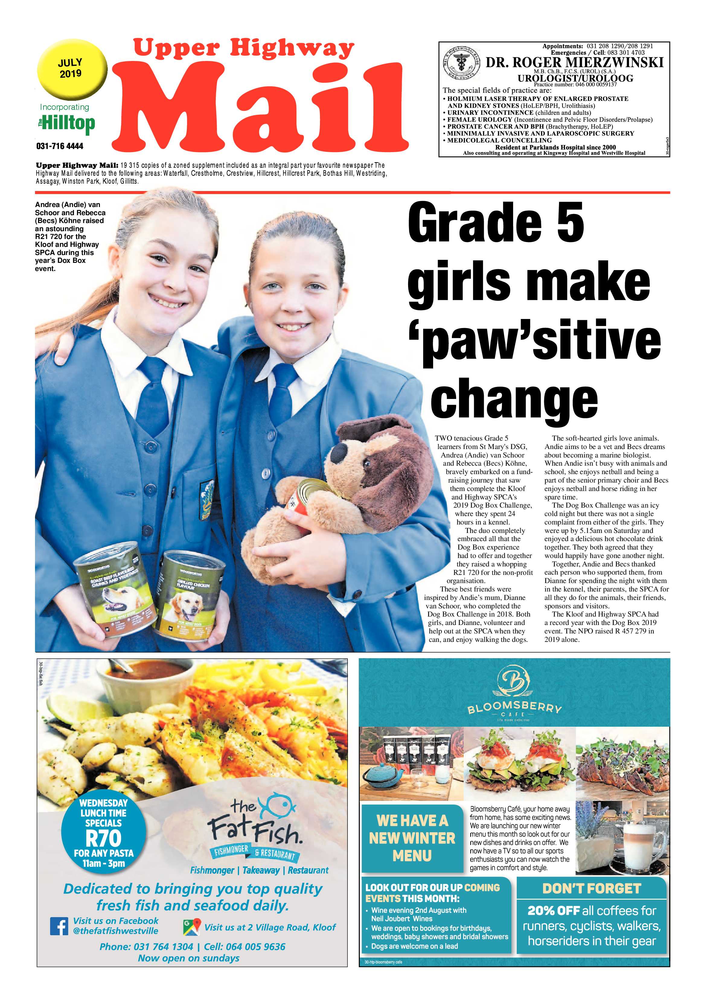 Upper Highway Mail 26 July 2019 page 1