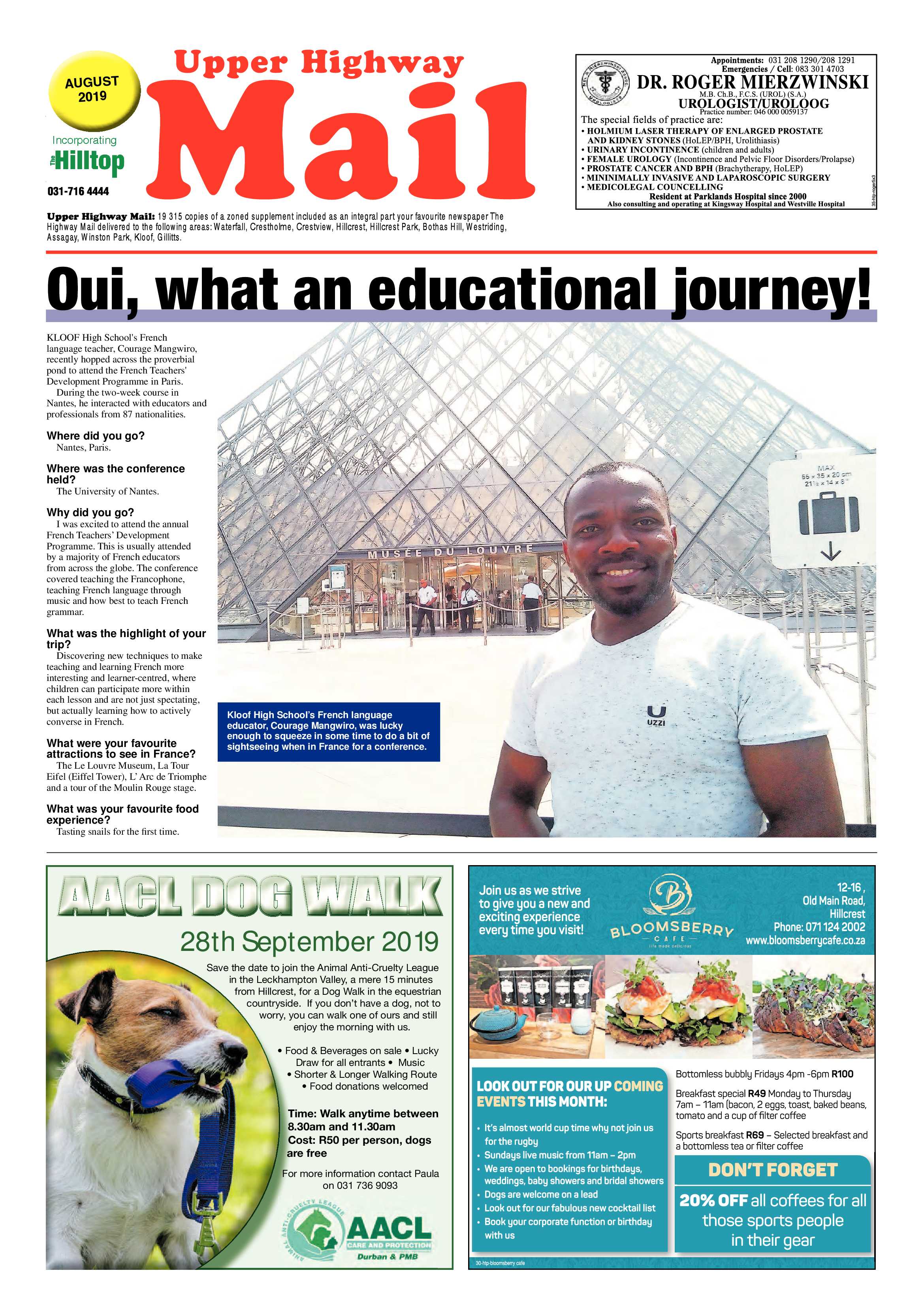 Upper Highway Mail August 2019 page 1