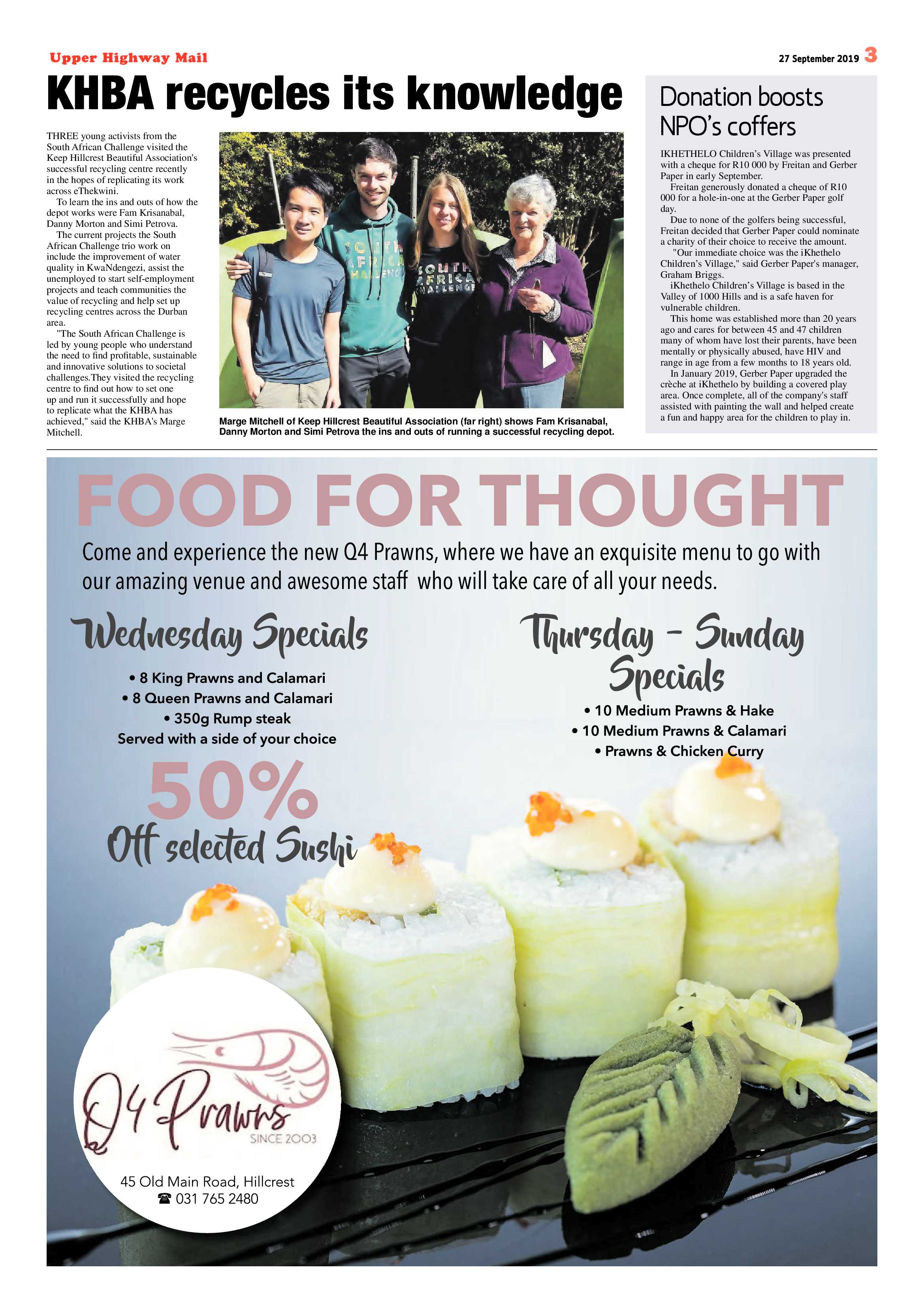 Upper Highway Mail September 2019 page 3
